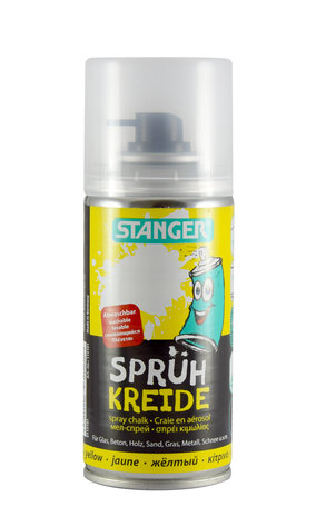 krijtspray geel 150 ml op waterbasis voor tijdelijk markeren