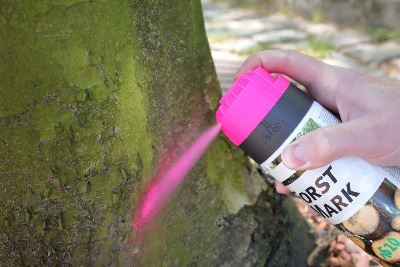 markeerspray fluor met horizontale spuitkop